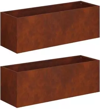 vidaXL Garten-Pflanzgef&auml;&szlig; Cortenstahl Rostoptik 60x20x20cm, 2er-Set