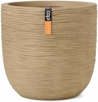Capi Rib NL Kugel Blumentopf beige, Kunststoff, &Oslash; 35cm (KBER932)