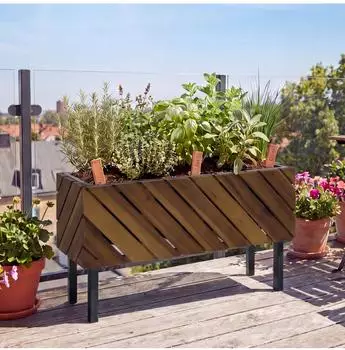 MCW Pflanzkasten P87, Akazienholz, braun, 62x35x22cm (MCW-P87)