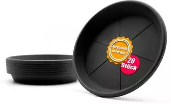 BigDean Blumentopf-Untersetzer &Oslash; 29,5cm anthrazit, 20er-Set