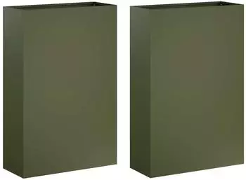 vidaXL Garten-Pflanzgef&auml;&szlig; 2er-Set olivgr&uuml;n 50x20x75cm