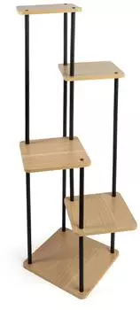 Spetebo Pflanzenst&auml;nder 5 Ebenen, Metall/Holz, schwarz, 107x30cm (4873)