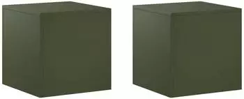 vidaXL Pflanzenst&auml;nder 2er-Set olivgr&uuml;n 40x40x40cm Stahl
