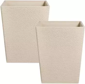Beliani Cyrodalis 2er-Set Blument&ouml;pfe, quadratisch, 42cm, beige