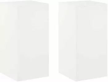 vidaXL Blumenst&auml;nder 2er-Set, wei&szlig;, 40x40x80cm, Stahl