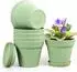 LuxusKollektion Blumentopf mit Untersetzer 6er-Set, Kunststoff, grün, 15,2cm