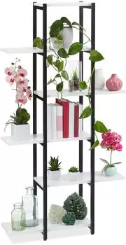 Relaxdays Pflanzentreppe 6 Ablagen, Stahl & MDF, 150x78x24cm (10038809)