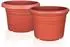 BigDean Blumentopf rund, Kunststoff, terrakotta, Ø25cm, 3er-Set