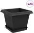 vidaXL Blumentöpfe 24 Stk., schwarz, 20x20x16cm, Kunststoff (3403312)