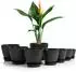 BigDean Blumentopf-Set mit Untersetzer, 8 Größen, anthrazit (10-19cm)