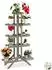 Relaxdays Blumentreppe Holz, 5 Stufen, grau, 83x142x25cm