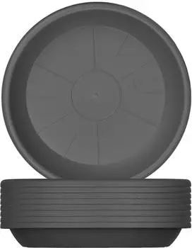 BigDean Blumentopf-Untersetzer rund &Oslash;29cm anthrazit Kunststoff, 9er-Set