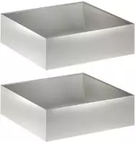 vidaXL Garten-Pflanzgef&auml;&szlig; 2 stk. Silber 80 x 80 x 30 cm Edelstahl