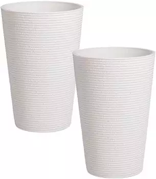 Beliani MEUM 2er-Set Blument&ouml;pfe, rund, 35cm, wei&szlig;