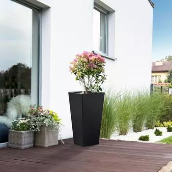 casa.pro Vaargel Pflanzk&uuml;bel Stahl schwarz 76x39x39cm