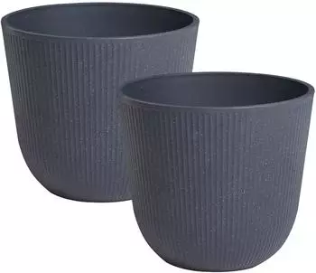 Beliani DRABA 2er-Set Blument&ouml;pfe, 44cm, schwarz