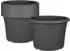 BigDean Blumentopf rund, Kunststoff, anthrazit, Ø30cm, 9er-Set (760583)