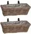 vidaXL GENDT Hängender Blumentopfkorb Kubu Rattan, naturbraun, 2er-Set