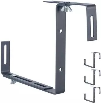 Relaxdays Blumenkastenhalter, verstellbar, Metall, anthrazit, 4er-Set