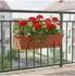 Relaxdays Blumenkastenhalter, verstellbar, Metall, anthrazit, 4er-Set