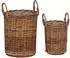 vidaXL GENDT Blumentopfkorb mit Stauraum, Kubu-Rattan, naturbraun, 2er-Set