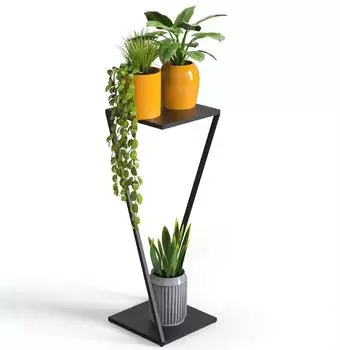 DanDiBo Blumenst&auml;nder Metall schwarz eckig 80cm (96641)