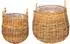 vidaXL Blumentopf-Körbchen mit Stauraum, 2-tlg., braun, Kubu-Rattan