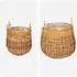 vidaXL Blumentopf-Körbchen mit Stauraum, 2-tlg., braun, Kubu-Rattan
