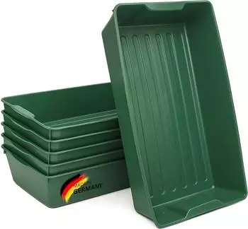 Buri Gärtnerbox Pflanzschale 58x32x11cm grün, 6er-Set (186680)