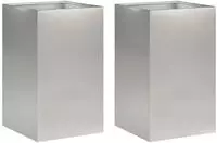 vidaXL Garten-Pflanzgef&auml;&szlig; 2 stk. Silber 30 x 30 x 40 cm Edelstahl