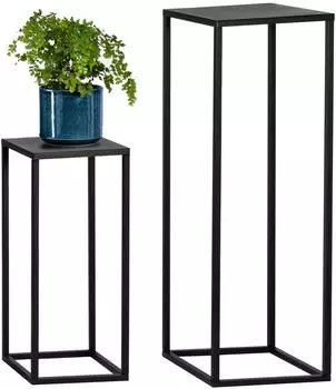 bremermann Blumenhocker 2er-Set, Metall, schwarz, 30x90x30cm