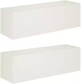 vidaXL Garten-Pflanzgef&auml;&szlig; 2er-Set wei&szlig; 100x30x30cm Stahl