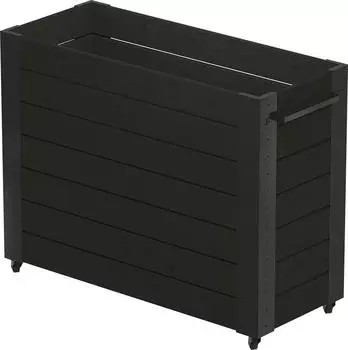 Plus A/S Pflanzkasten Cubic mit R&auml;dern, Holz, schwarz, 120x50x95cm (18263-15)