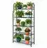 Relaxdays Pflanzenregal 5 Ablagen, Metall, schwarz, 71x144x24,5cm