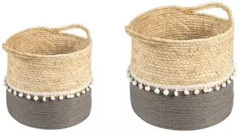 Idimex Yumi Pflanzkorb 2er-Set, Seegras, natur/grau (800000702052)