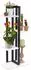 Relaxdays Blumenregal 4 Ebenen Metall Holzoptik, 93x42,5x22,5cm (10038815_49)