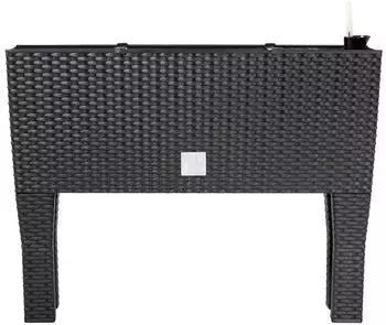Deuba Hochbeet 30l Rattanoptik, anthrazit, 60x25x46cm (108518)