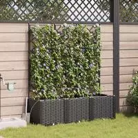 vidaXL Garten-Pflanzgef&auml;&szlig; 3 Stk. Schwarz 120 x 40 x 142 cm PP