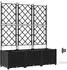 vidaXL Pflanzkübel 3er-Set schwarz 120x40x142cm Stahl (42002853)