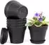 LuxusKollektion Blumentöpfe mit Untersetzer 6er-Set, 12,5cm, Kunststoff, schwarz