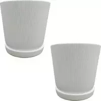 Relaxdays Blumentopf Set (20 x 20 cm) (4052025851187) Weiss
