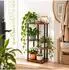 Relaxdays Pflanzenregal 3 Ebenen, Industrial, 78x58,5x31cm, schwarz/braun