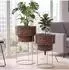 MCW Pflanzentopf-Set Q45 Wasserhyazinthe, dunkelbraun, Gestell beige, 2er (101428)