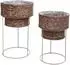 MCW Pflanzentopf-Set Q45 Wasserhyazinthe, dunkelbraun, Gestell beige, 2er (101428)