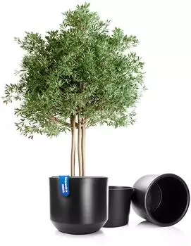 BigDean Style Blumentopf-Set 2er &Oslash;58cm anthrazit, Kunststoff (801385)