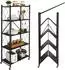 Relaxdays Klappregal auf Rollen, 5 Ebenen, 159x71x34cm, bis 125kg, schwarz