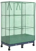 vidaXL Gartenplanter mit Gew&auml;chshausabdeckung und R&auml;dern 2 stk. PP
