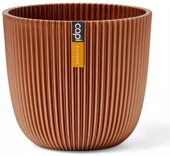 Capi Übertopf Groove Kugel metallic kupfer, Ø13cm, Kunststoff (IGMC532)