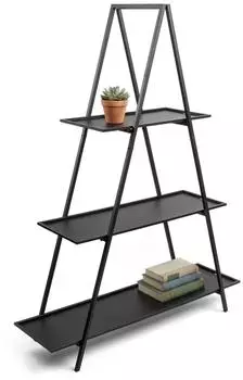 Spetebo Pyramiden-Pflanzenregal XL, 3 Etagen, Metall matt schwarz, 130x100x30cm (5131)
