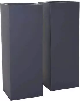 Vivanno Pflanzkübel Block Säule, Zink, anthrazit matt, 29x29x80cm (31265203080)